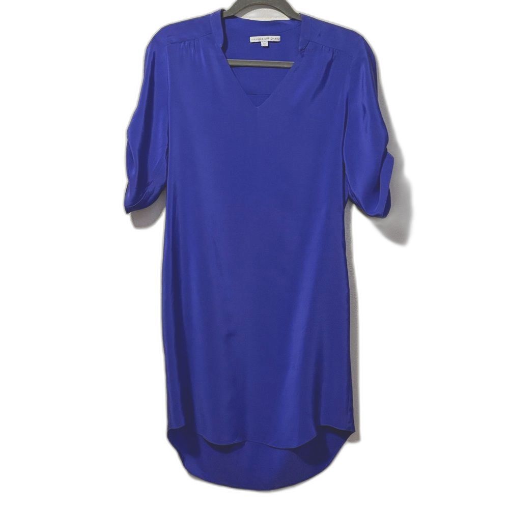 Amanda Uprichard Purple Silk dress with tie belt